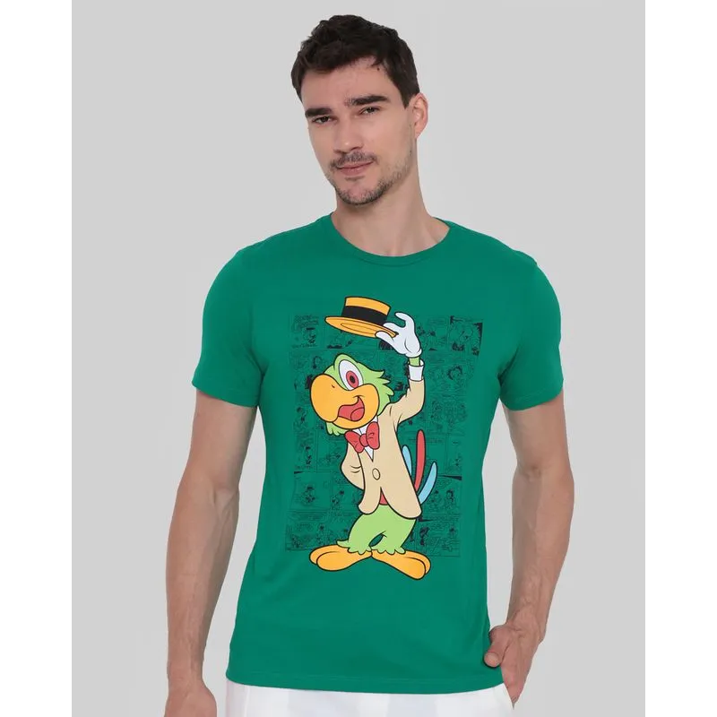 Camiseta Masculina Algodão Disney Zé Carioca Verde P