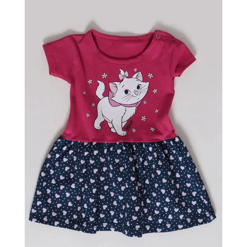 Vestido Bebê Estampa Marie Disney Rosa Médio G