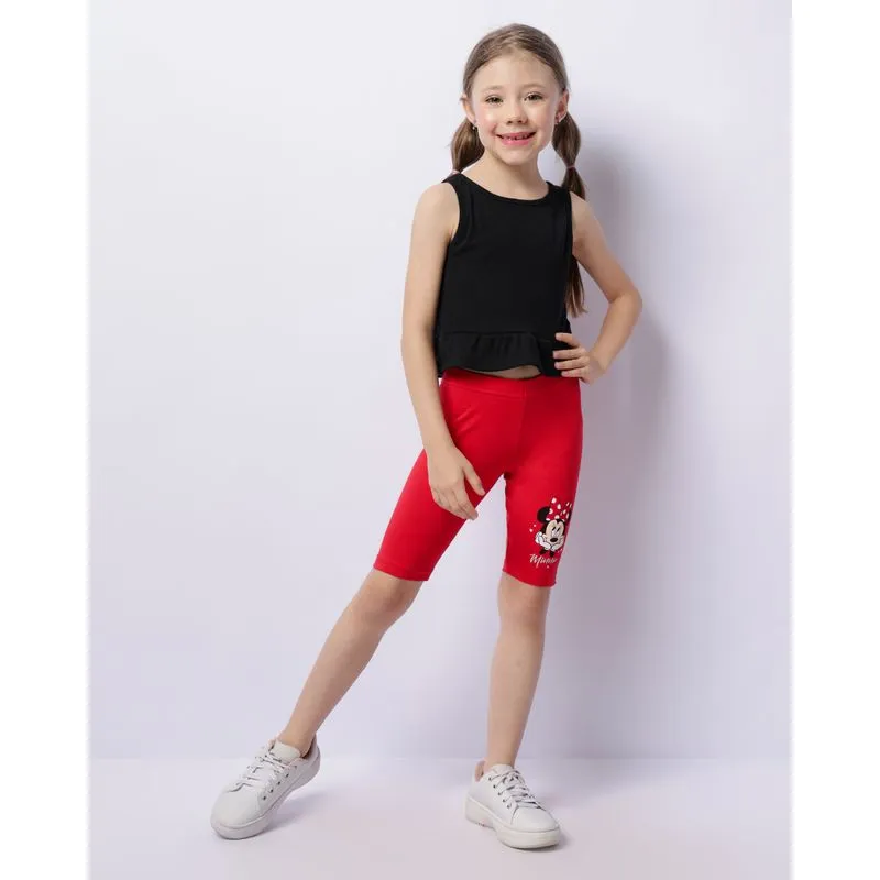 Bermuda Infantil Ciclista Disney Estampa Minnie Vermelha 4