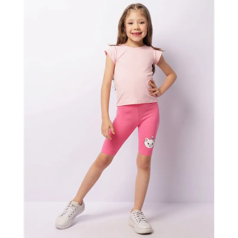 Bermuda Infantil Ciclista Disney Estampa Marie Rosa 6
