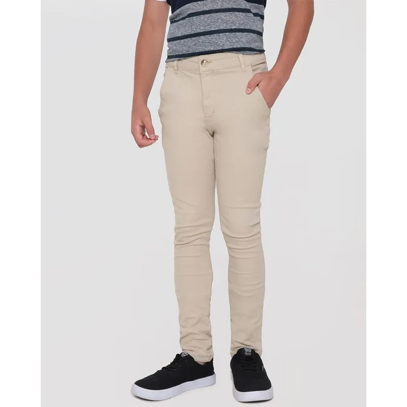 Calça Sarja Juvenil Skinny Bege 12