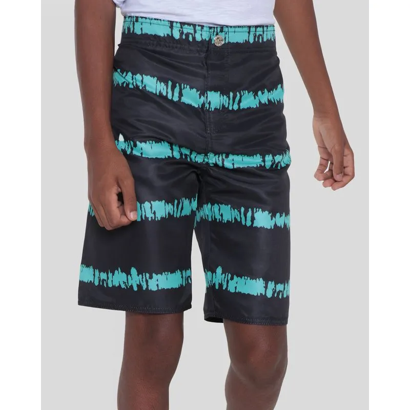 Bermuda Juvenil Surf Estampada Preta 14