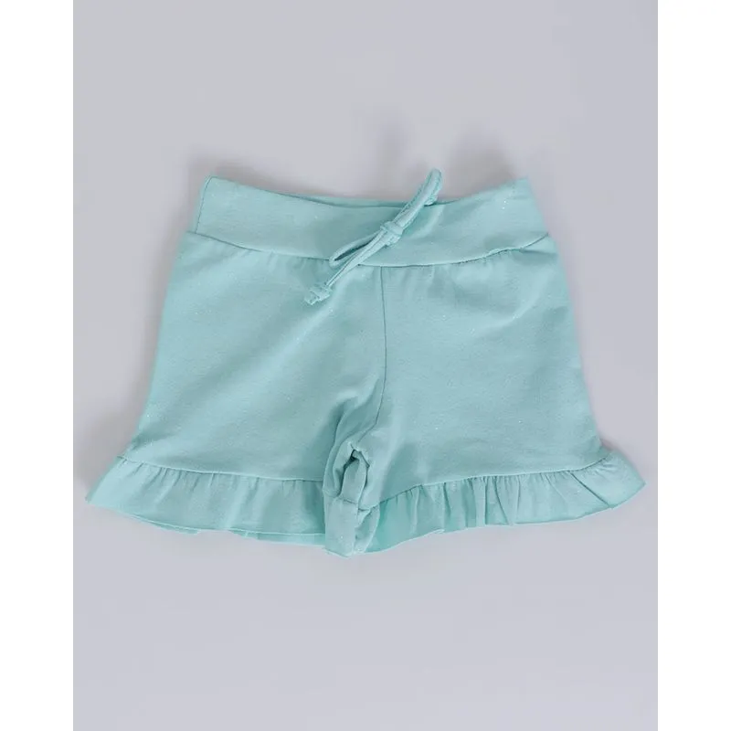 Short Bebê Babado Gliter Verde Claro 3
