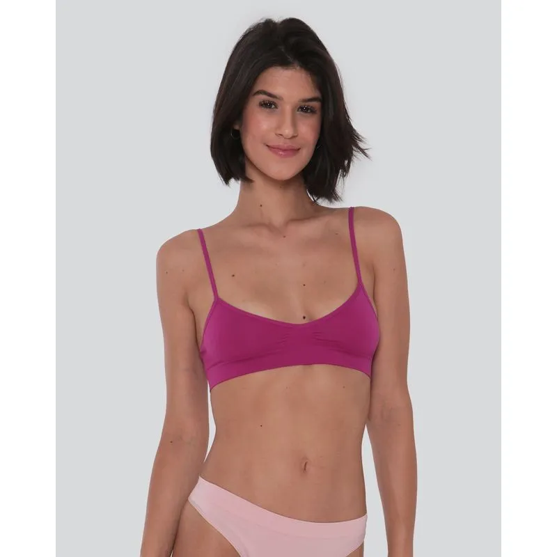Sutiã Top Feminino Sem Costura Rosa Escuro G