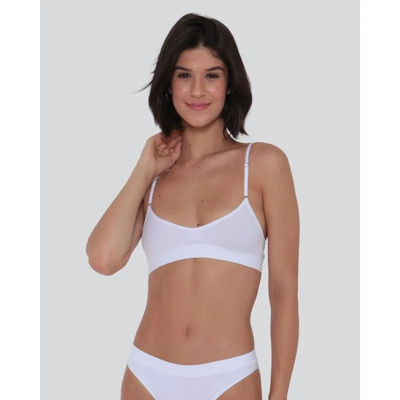 Sutiã Top Feminino Sem Costura Branco P