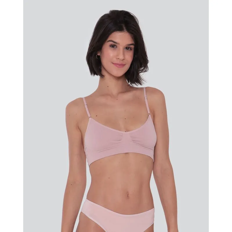 Sutiã Top Feminino Sem Costura Rosa Claro M