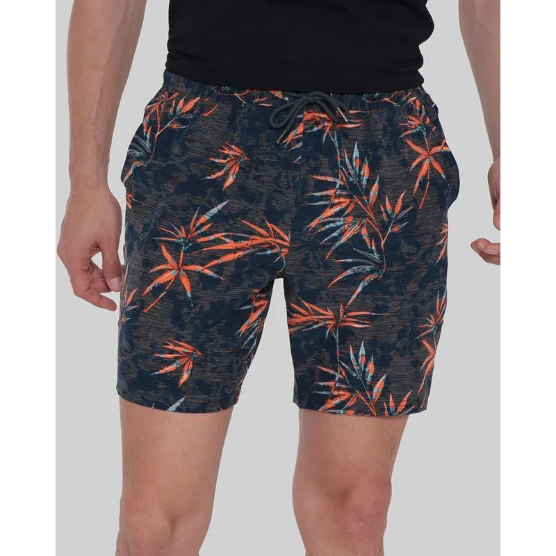 Bermuda Masculina Floral Cinza P
