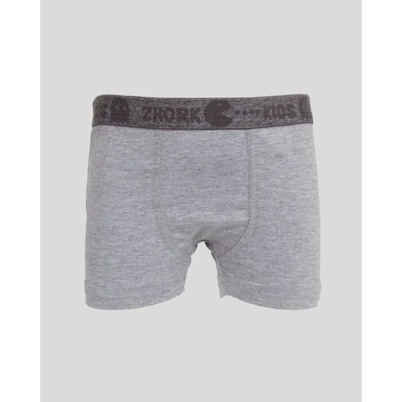 Cueca Infantil Boxer Lisa Mescla Cinza Médio 8