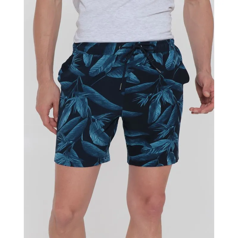 Bermuda Masculina Estampa Floral Azul G