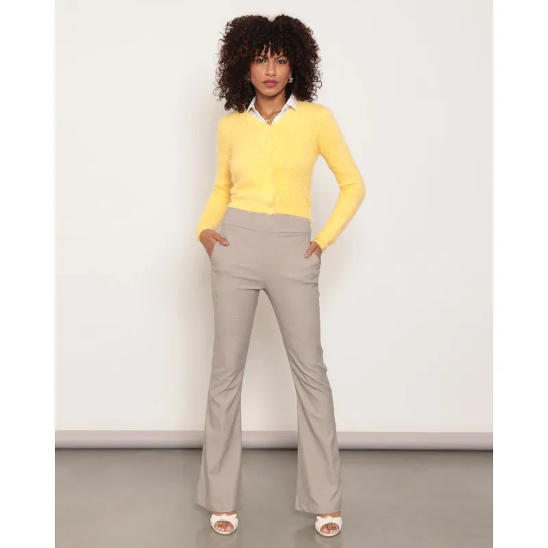 Calça Feminina Flare Bengaline Bege P