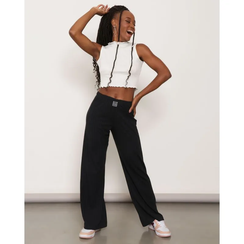 Calça Flare Feminina Canelada Preta M