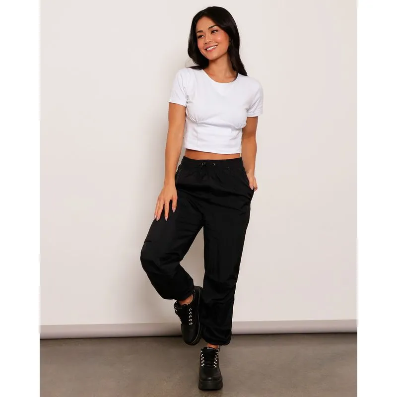 Calça Feminina Berry & Co. Parachute Stoper Preta P