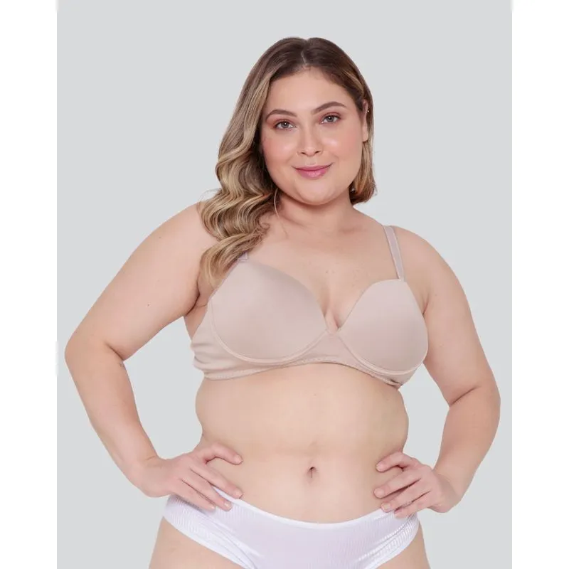 Sutiã Plus Size Avulso Base Com Bojo Bege 52