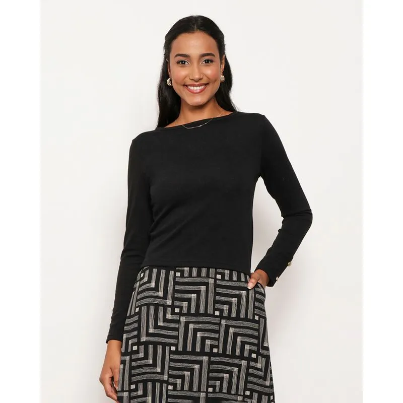 Blusa Feminina Manga Longa Preta GG