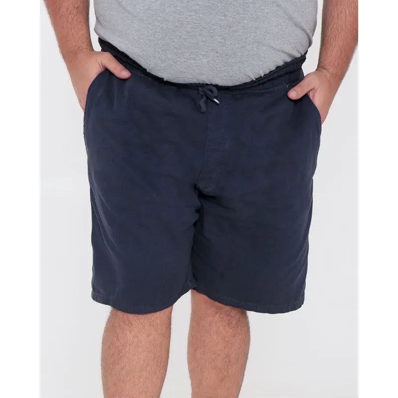 Bermuda Sarja Masculina Plus Size Bolsos Marinho G1