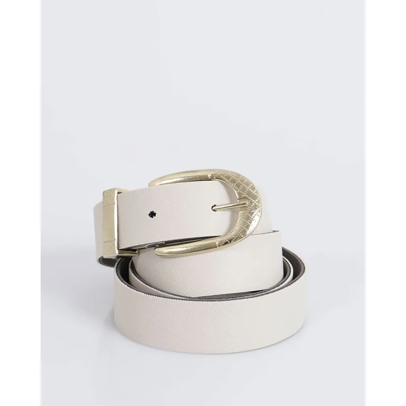 Cinto Feminino Casual Fino Off White M