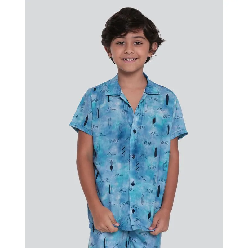 Camisa Infantil Estampa Surf Azul 6