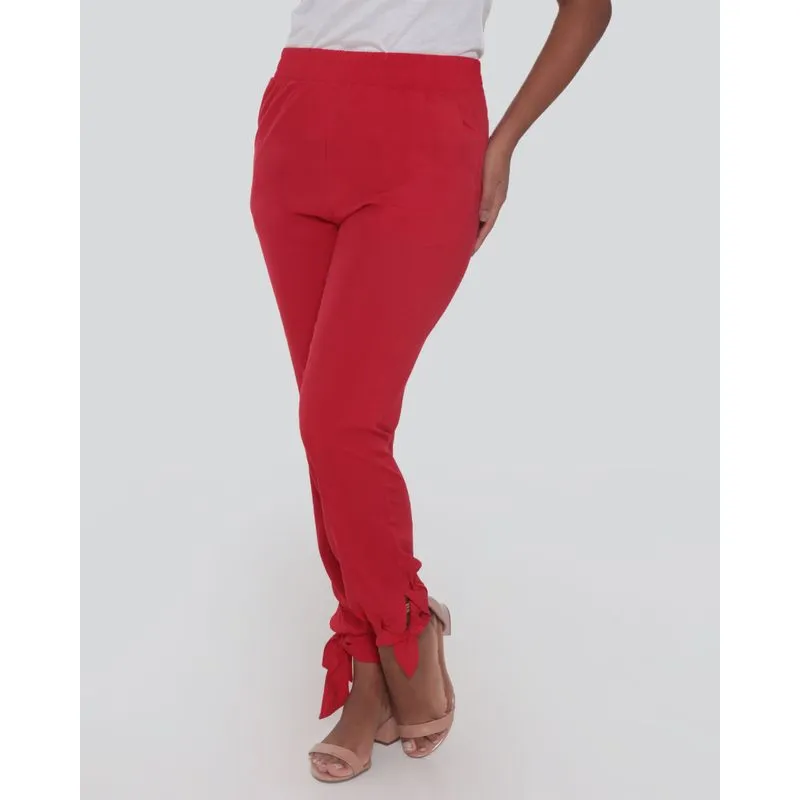 Calça Feminina Jogger Viscose Vermelha M