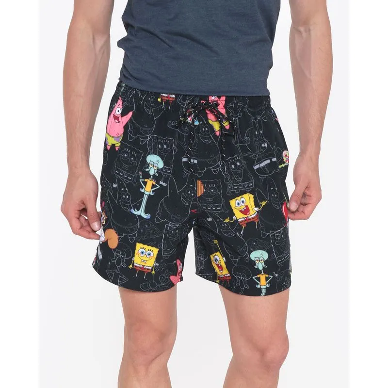 Bermuda Masculina Bob Esponja Gangster Preto GG