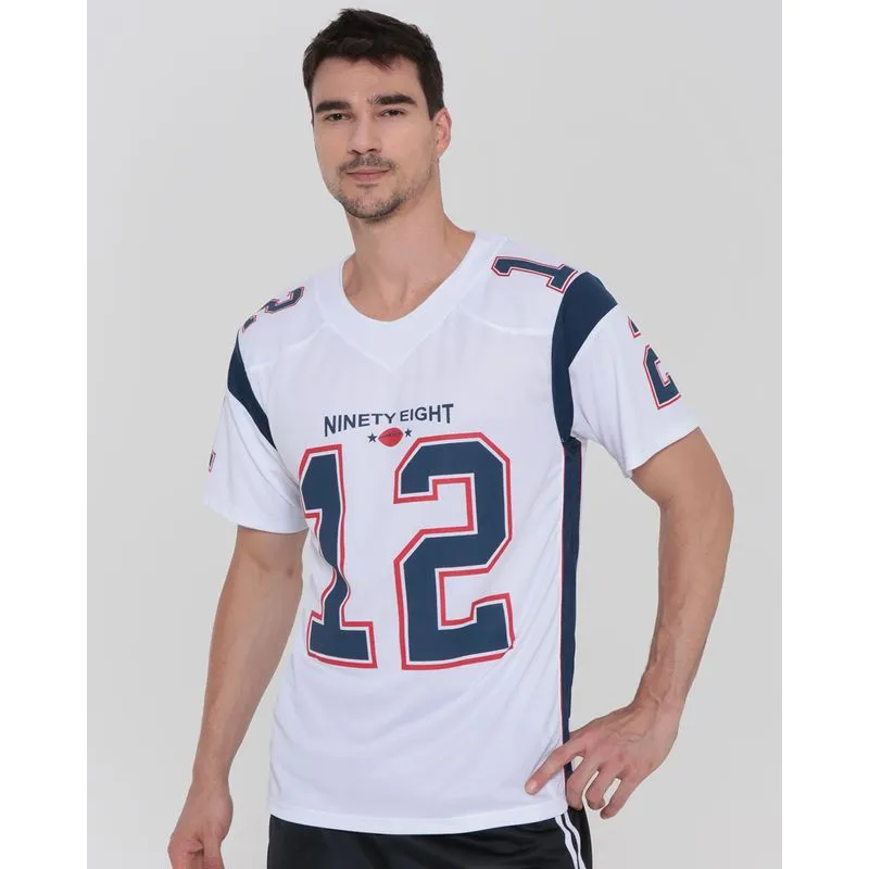 Camiseta Masculina Esportiva Estampada Branca GG