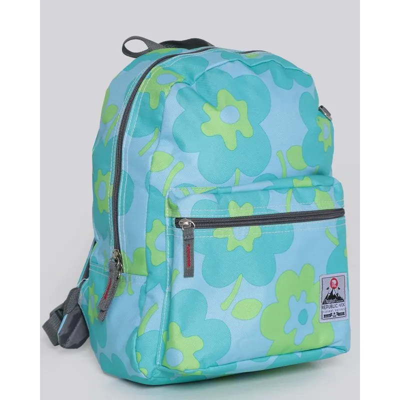 Mochila Infantil Bolso Floral Verde UN