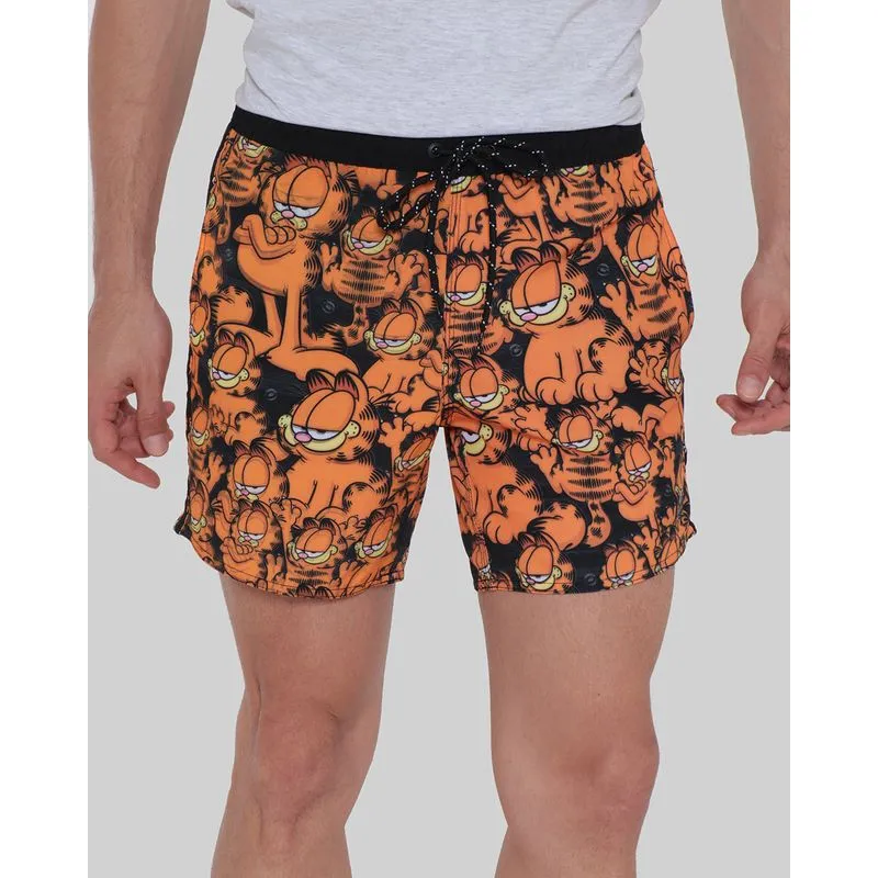 Bermuda Masculina Garfield Gangster Laranja P
