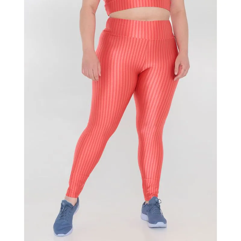 Calça Legging Feminina Plus Size Fitness 3D Laranja G3