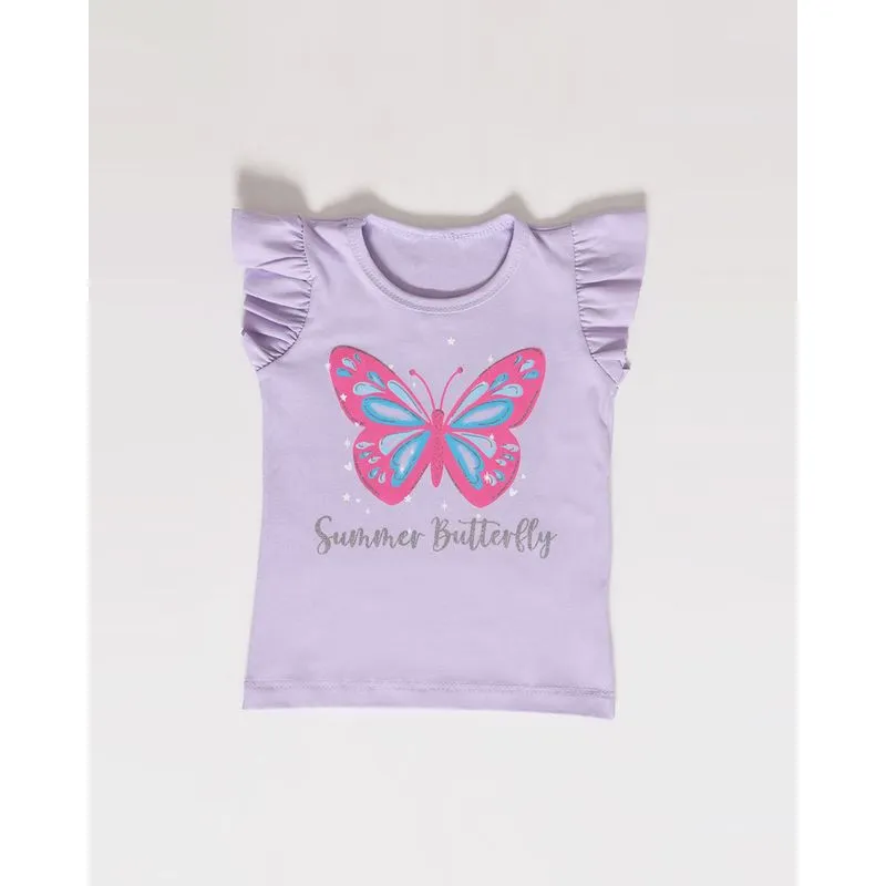 Blusa Bebê Manga Borboleta Lilás Claro 2