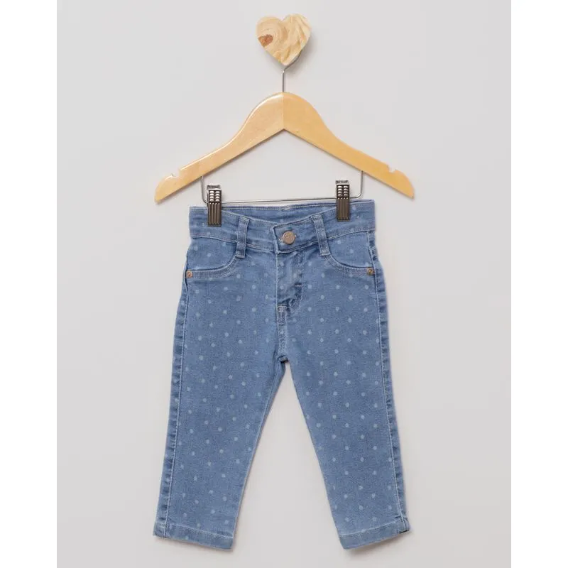 Calça Jeans Bebê Cintura Ajustável Azul G