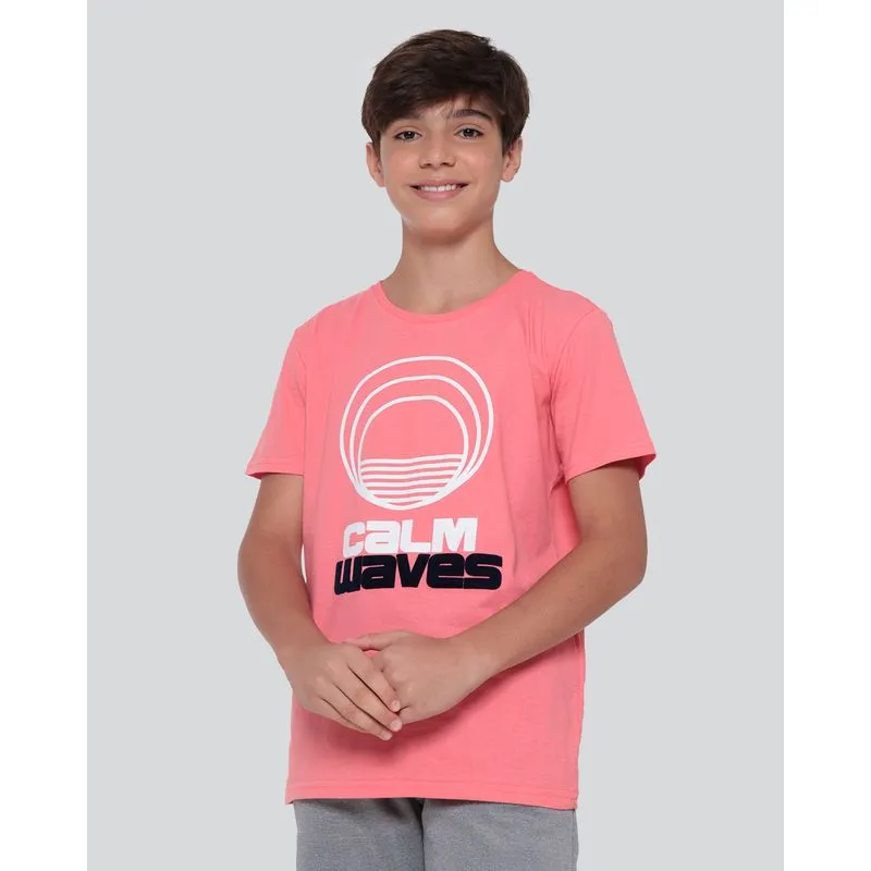 Camiseta Juvenil Estampa Calm Waves Rosa 10