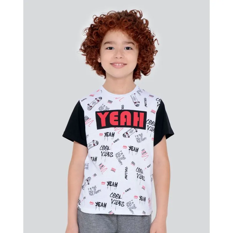 Camiseta Infantil Estampa Yean Branca 6