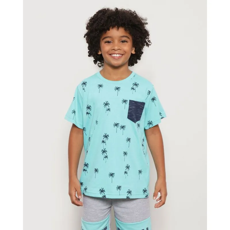 Camiseta Infantil Estampa Coqueiro Verde 6