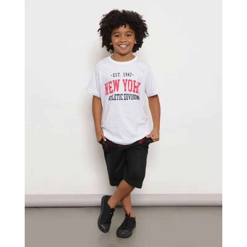 Bermuda Infantil Moletinho Bolso Canguru Telado Preta 6