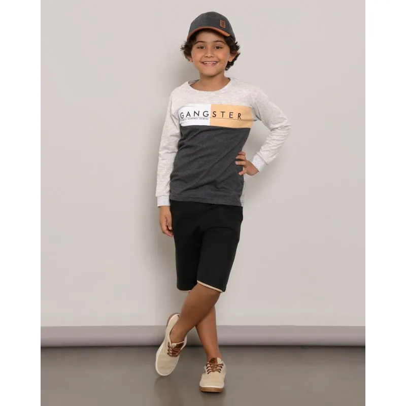Bermuda Moletinho Infantil Reta Com Bolso Preta 8