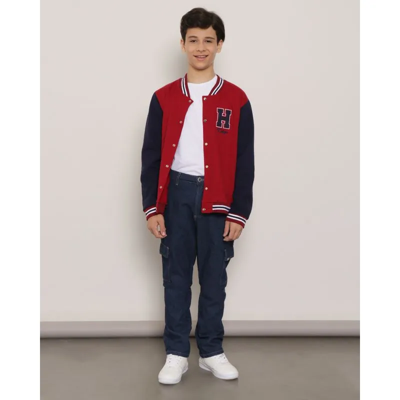 Calça Jeans Juvenil Cargo Bolsos Azul 14