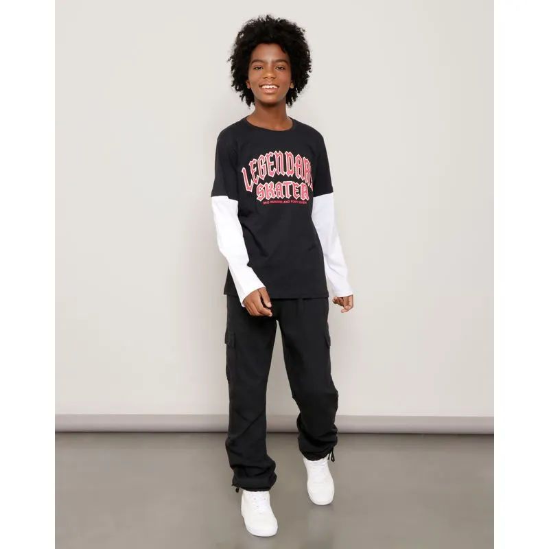 Calça Sarja Juvenil Parachute Preta 10