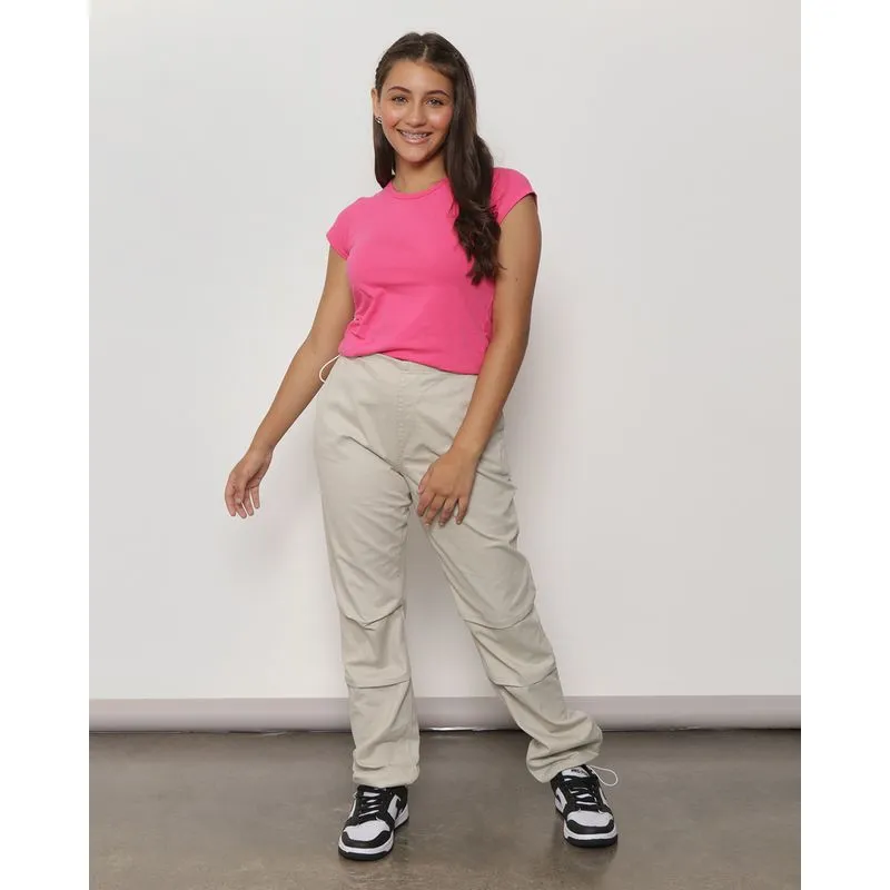 Calça Juvenil Sarja Parachute Bege 16