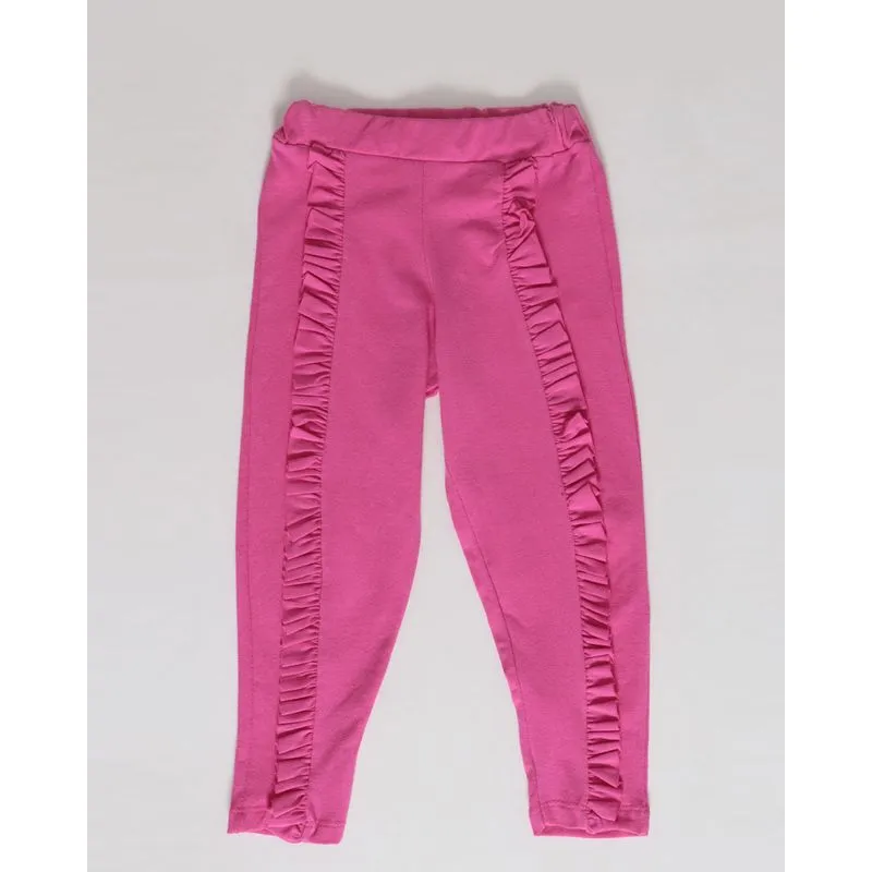 Calça Bebê Legging Babado Rosa 3