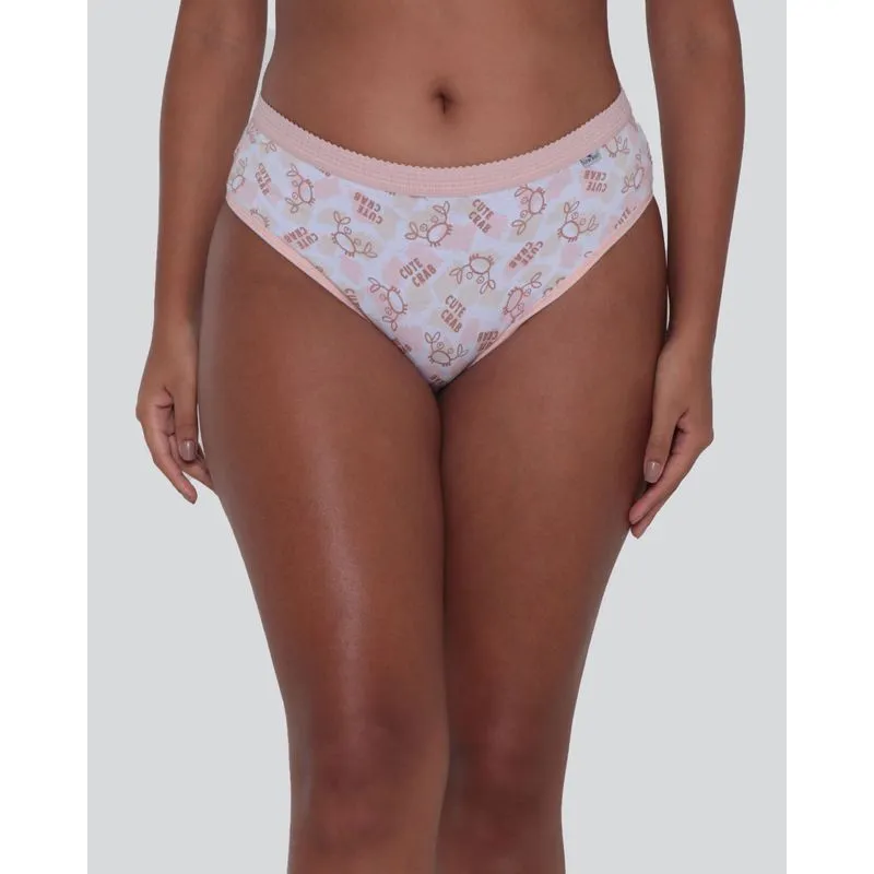 Calcinha Alta Feminina Avulsa Algodão Carangueijo Laranja G