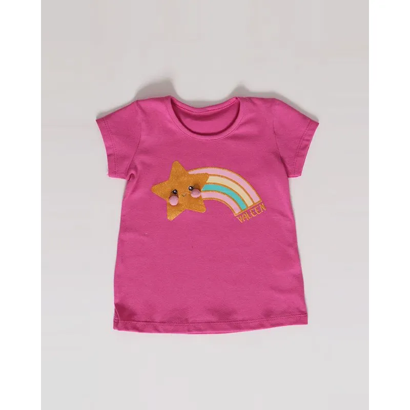 Blusa Bebê Estampa Arco-íris Rosa 3