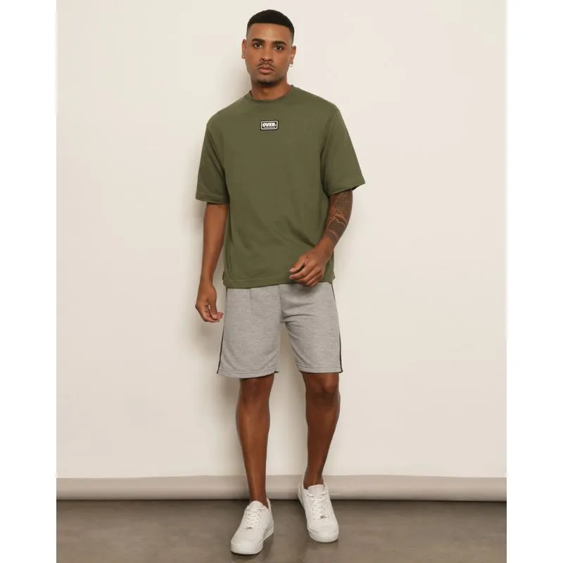 Bermuda Masculina Moletinho Reta Recortes Com Bolso Cinza P