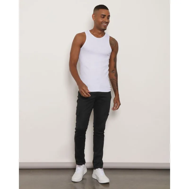 Calça Sarja Masculina Cargo Vizzy Preta 36