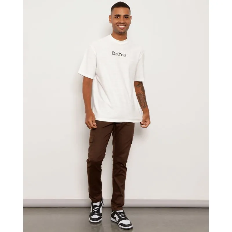 Calça Sarja Masculina Vizzy Bolso Cargo Marrom 40