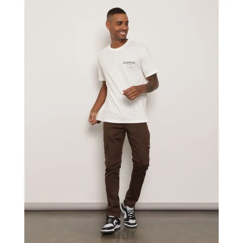Calça Sarja Vizzy Masculina Bolso Cargo Marrom 48
