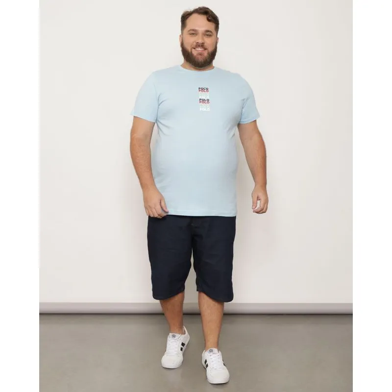 Bermuda Plus Size Masculina Reta Azul Escuro 50