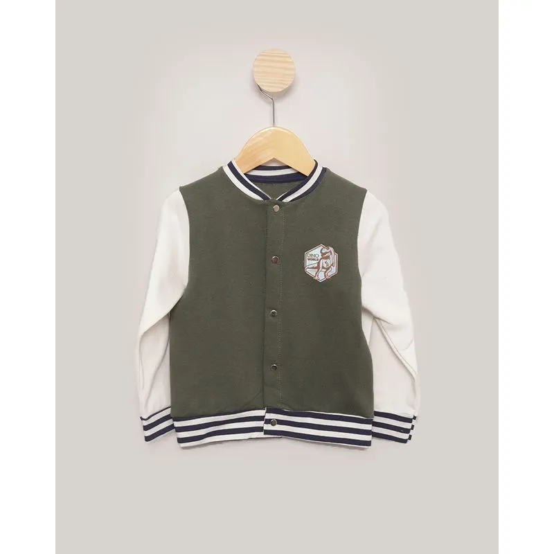 Jaqueta Bomber Moletom Bebê Manga Longa Verde 2