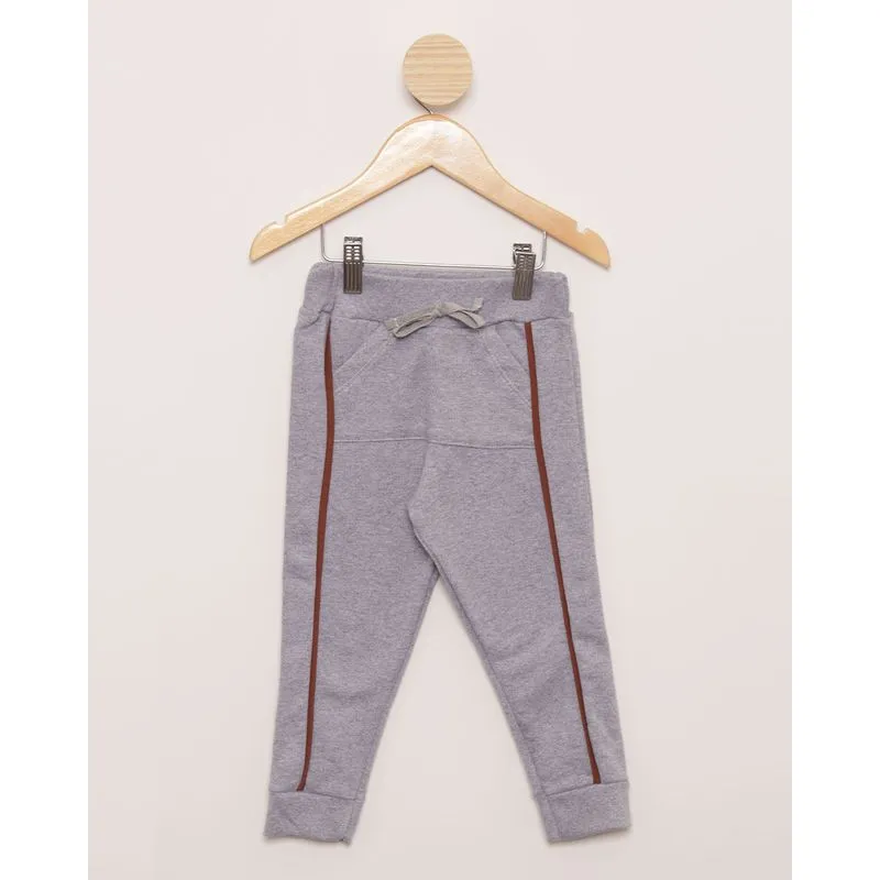 Calça Bebê Jogger Moletom Cinza 1