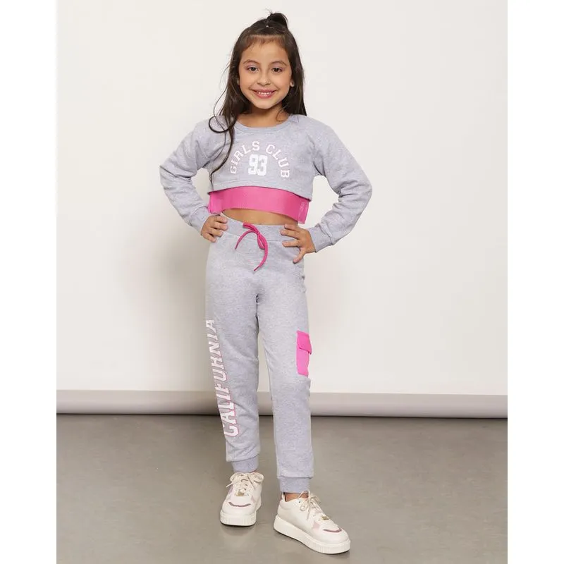 Calça Moletom Infantil Califórnia Jogger Cinza 6
