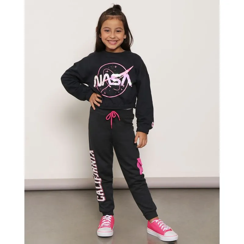 Calça Moletom Infantil Califórnia Jogger Preta 8
