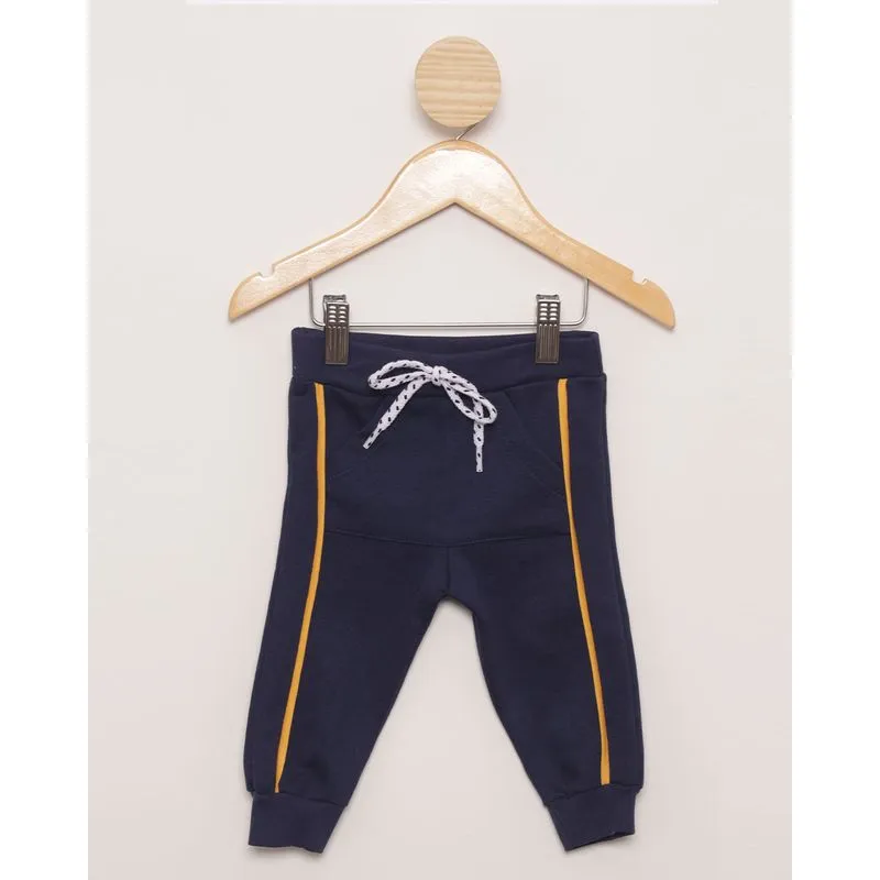Calça Bebê Jogger Moletom Marinho M